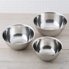 Load image into Gallery viewer, KAI Stainless Steel Bowl &amp; Mesh Strainer 6-Piece Set | 18 / 21 / 24 cm | Nesting Design | With Measurement Marks | Dishwasher Safe | Made in Japan

