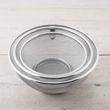 Load image into Gallery viewer, KAI Stainless Steel Bowl &amp; Mesh Strainer 6-Piece Set | 18 / 21 / 24 cm | Nesting Design | With Measurement Marks | Dishwasher Safe | Made in Japan
